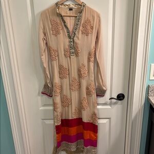 Embroidered Indian silk tunic